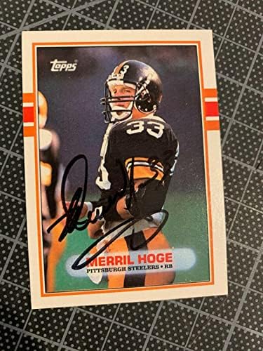 1989 Topps 321 Merril Hoge Pittsburgh Steelers İmzalı Futbol Kartı Nm Sg-NFL İmzalı Futbol Kartları