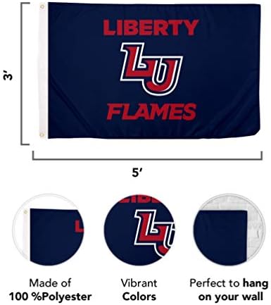 Çöl Kaktüs Liberty Üniversitesi Bayrağı Flames Bayrakları Afiş %100 % Polyester Kapalı Açık 3x5 (Stil 2)