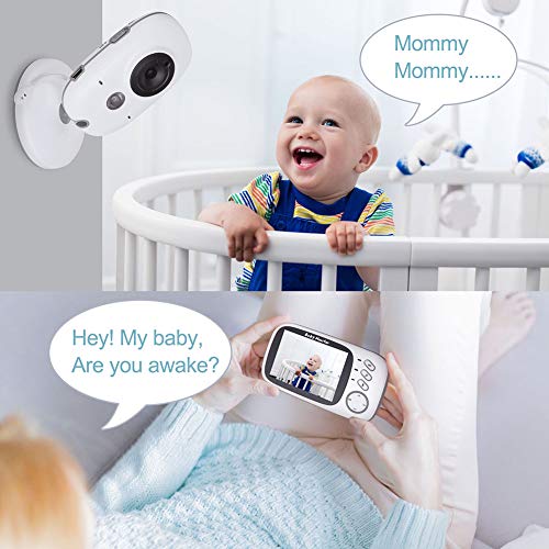 POOKİ 3.2 inç Video bebek izleme monitörü - Gece Görüşlü dijital Kamera, Sıcaklık Sensörü, yüksek Kapasiteli Pil ve Oda Sıcaklığı
