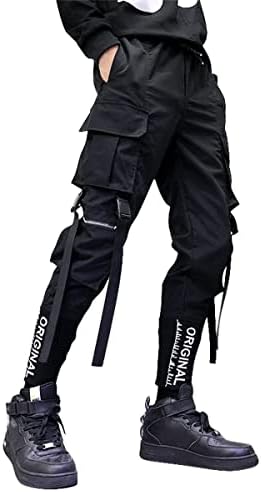 Cekaso erkek koşucu pantolonu Techwear Harem Sweatpants Kargo Hip Hop Çok Cepler Streetwear Spor Taktik Parça Pantolon