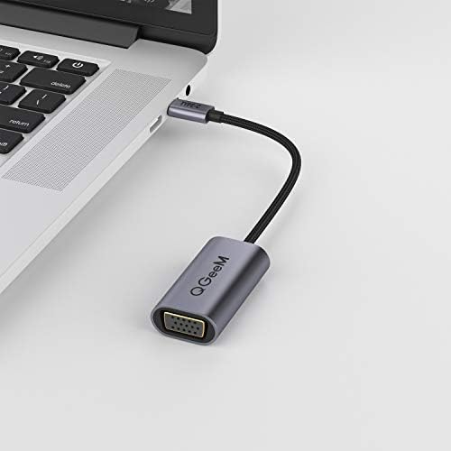 QGeeM USB C'den VGA Adaptör Kablosuna, vga'dan USB Tip C'ye Adaptör [Uyumlu Thunderbolt 3] MacBook Pro 2019/2018/2017 ile