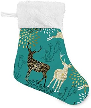 ALAZA Noel Çorap Noel Elk Klasik Kişiselleştirilmiş Küçük Çorap Süslemeleri Aile Tatil Sezonu için Parti Dekor Seti 4, 7.87