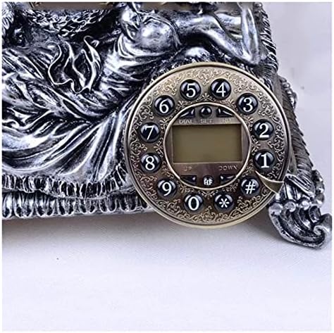 Sabit Telefon Reçine Taklit Bakır Vintage Stil Döner Retro Eski Moda Döner Kadran ve Telefon