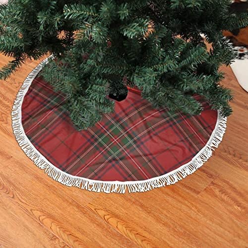 Klan Stewart İskoç Tartan Ekose Yuvarlak Ağacı Etekler Noel Süsler, mevsimsel Noel Partisi Tatil Tüm Durumlar için Ağacı