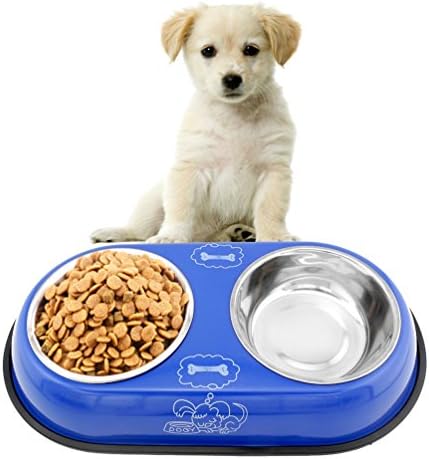 SMALLLEE_LUCKY_STORE Pet Besleme Sulama Malzemeleri Küçük Köpek Kase, Mavi, Küçük