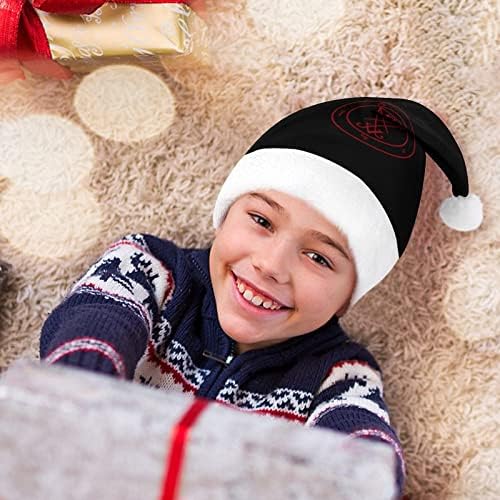 Lucifer Sigil Noel Şapka Yumuşak Peluş Santa Kap Komik Bere Noel Yeni Yıl Şenlikli Parti için
