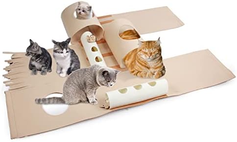 HEPSİ PAWS AFP Yaz Saati Tüneli Kırışık Kedi Tüneli Kedi Oyuncakları (Eski Püskü Şık) için Krem veya Pembe Tünel Alacaksınız
