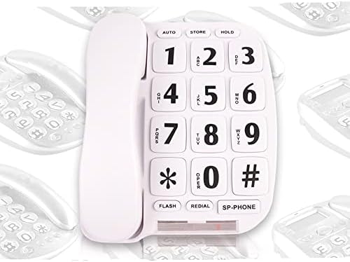 LHLLHL Yaşlılar için Uygun Büyük Düğmeler ve Yüksek Ses Kablolu Telefon Eller Serbest Telefon Sabit Telefon