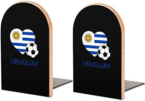 Aşk Uruguay Futbol Ahşap Kitap Biter Dekoratif Kaymaz Bookends Masası Raf Tutucu Ağır Kitaplar Filmler