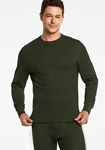 CQR 1 veya 2 Paket erkek Uzun Kollu termal iç çamaşır Üstleri, Orta Ağırlık Waffle Crewneck Gömlek, Kış Soğuk Hava Termal