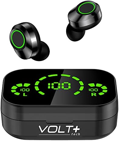 Volt Plus TECH Kablosuz V5. 3 LED Pro Kulakiçi, FiGO Centric IPX3 Bluetooth'unuzla Uyumlu Su ve Ter Geçirmez / Gürültü Azaltma