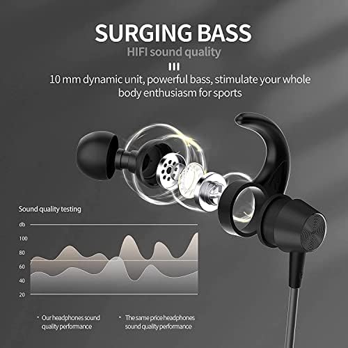 Bluetooth Kulaklıklar, V5. 0 Kablosuz Manyetik Kulakiçi 12 H Çalma Süresi,IPX7 Sweatproof Bluetooth Boyun Bandı Kulaklık