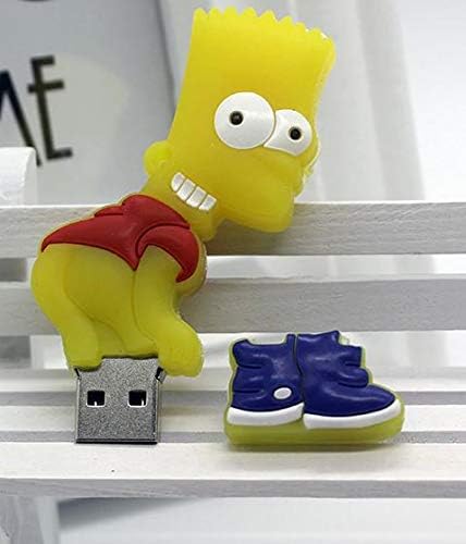 2.0 Bart Simpson Popo Mooning Karikatür 16GB USB harici sabit disk Flash flash sürücü depolama aygıtı Sevimli Yenilik Memory