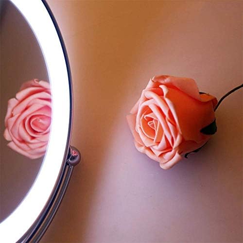 LİANXİAO - Vanity büyüteçli ayna, Banyo için, duvara monte LED makyaj aynası, ayarlanabilir ışık, USB şarj edilebilir (Renk: