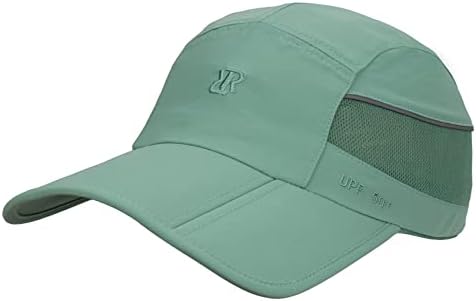 RRvane Katlanır UPF50 + Güneş koruma şapkası, Hızlı Kuru beyzbol şapkası Taşınabilir Ayarlanabilir Açık spor şapkaları Erkekler,