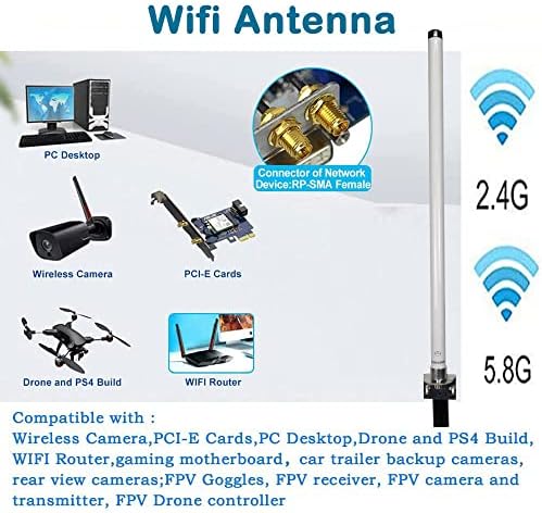 SİGNALPLUS 2.4 G 5.8 G Çift Bant Çok Yönlü Yüksek Kazançlı Açık WiFi Anten 2.4 / 5.8 GHz IEEE 802.11 a/b / g ve 802.11 ac
