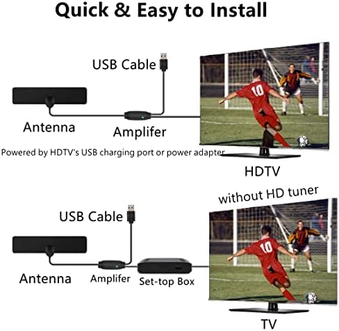 Akıllı TV için TV Anteni-Güçlendirilmiş HDTV Dijital Uzun 150 + Mil Menzil Desteği 720P 1080i 1080P ve Tüm Televizyon-Kapalı