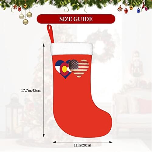 Cutedwarf Colorado Eyalet Amerikan Bayrağı Noel Çorap noel dekorasyonları Klasik 18 İnç Şömine Asılı Çorap