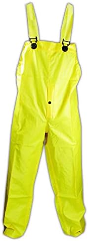 MAGİD P7819 Rain Master Vinil Kaplı Önlük Pantolon, Elastik Askılı ve Düğmeli Sinek, Sarı, Büyük