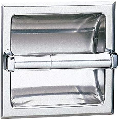 Bobrick 6677 Paslanmaz Çelik Gömme Tuvalet kağıdı dispenseri Montaj Kelepçesi, Saten Kaplama, 6-1/8 Genişlik x 6-1 / 8 Yükseklik
