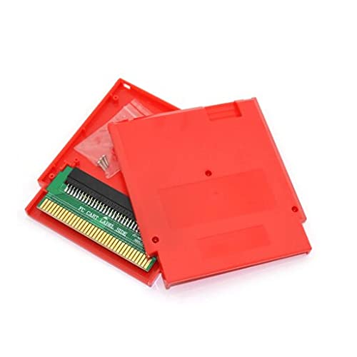 Aditi FC-60Pins to NES-72Pins Adaptörü PCBA CIC Çip ile, NES 72 Pins Oyun Kartuşu Değiştirme Plastik Kabuk (Kırmızı)