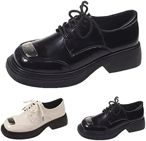 WASERCE Glitter Ayakkabı Rahat Kadın rahat ayakkabılar Moda Bahar Yeni Desen Yuvarlak Ayak Kalın Topuk Kare Topuk rahat ayakkabılar