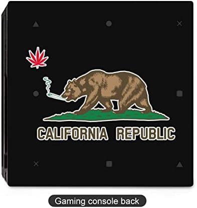 Ot Kaliforniya Bayrağı Sevimli Sticker Cilt Koruyucu İnce Kapak için PS-4 İnce / PS-4 Pro Konsol ve 2 Denetleyici