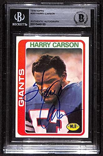 393 Harry Carson HOF - 1978 Topps Futbol Kartları (Ortak) Dereceli BGS Otomatik NFL İmzalı Futbol Kartları