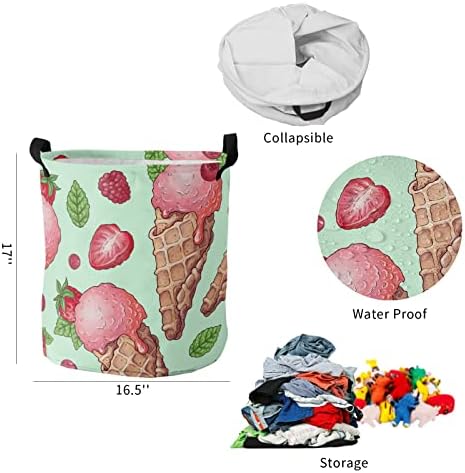 EKDSPW Yaz Dondurma Çilek çamaşır sepeti Oyuncak Depolama sepeti Katlanabilir Sepet Çamaşır Kirli giysiler Sepetleri (Renk