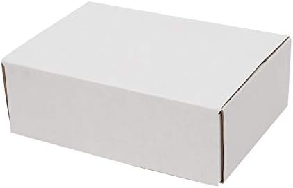 WıCCI 50 Oluklu Kağıt Kutular 6x4x2 (15,2 x 10 x 5 cm) , Nakliye, Paketleme ve Taşıma için, Dış Beyaz ve İç Sarı
