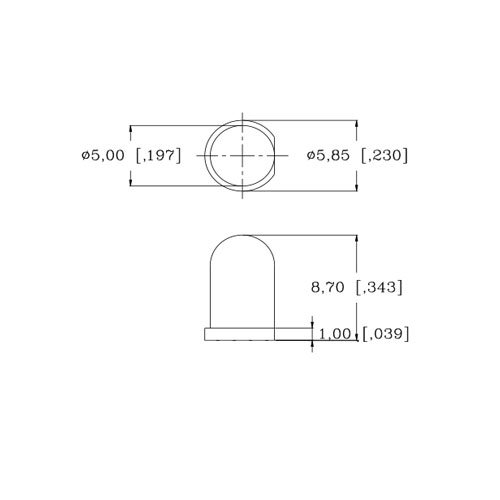 5mm 9v Ön Kablolu Soğuk / Açık Beyaz LED - Ultra Parlak (7v, 8v, 9v) (50'li Paket)