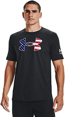 Zırh altında erkek Yeni Özgürlük Büyük Bayrak Logo T-Shirt