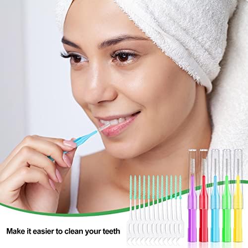 Didaey 350 Parça Parantez Fırça Diş Arası Fırçası İpi Fırçalar, Pensesinde Kürdan Ağız Diş Hijyeni Temizleyiciler Yumuşak