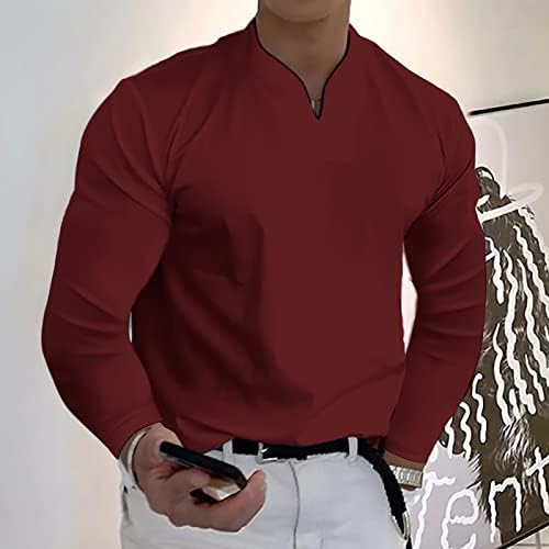 ZEFOTİM Iş Gömlek Erkekler ıçin Uzun Kollu V Boyun Düz Gömlek Yaz Casual Slim Fit Plaj Hawaii Tişörtleri