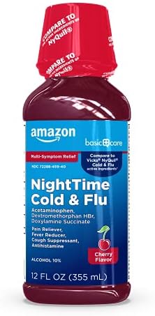 Temel Bakım Gece Soğuk Algınlığı ve Grip Giderici İlaç; Kiraz Aromalı Sıvı; Ağrıları, Ateşi, Öksürüğü, Hapşırmayı, Burun