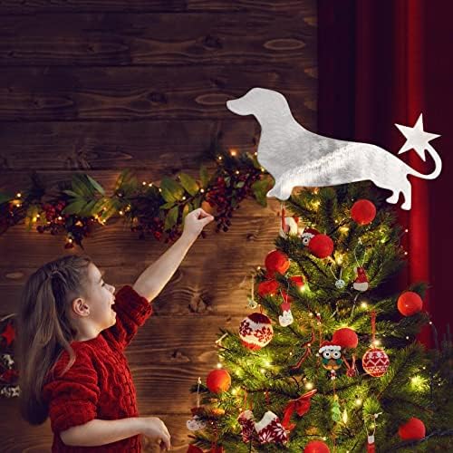 Pet Noel Ağacı Topper Dekorasyon Noel Ağacı Topper Yıldız Parti Elbise Kadınlar için Artı Boyutu (Gümüş, Bir Boyut)