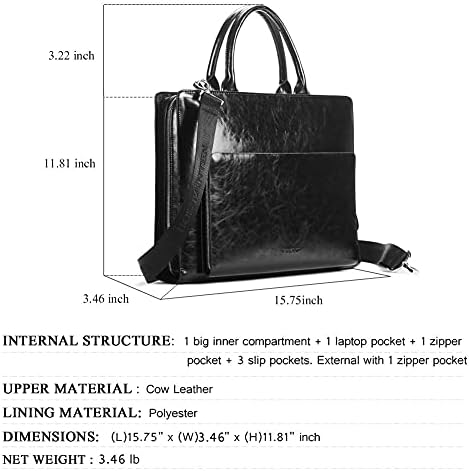 BOSTANTEN Evrak Çantası Kadın Deri Laptop çantası Avukat İş Vintage İnce İş Çantaları