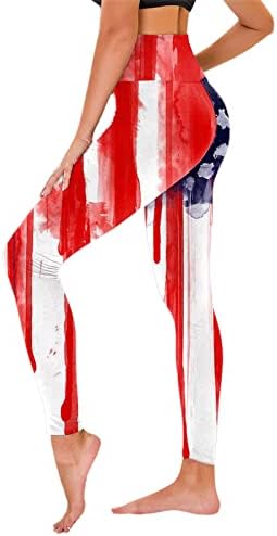 Yazlık pantolonlar Bağımsızlık Günü kadınlar için Amerikan 4 Temmuz Tayt Baskılı Pantolon Yoga Annelik Tops