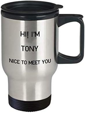 Ben Tony seyahat kupa benzersiz adı Tumbler hediye erkekler kadınlar için 14oz paslanmaz çelik