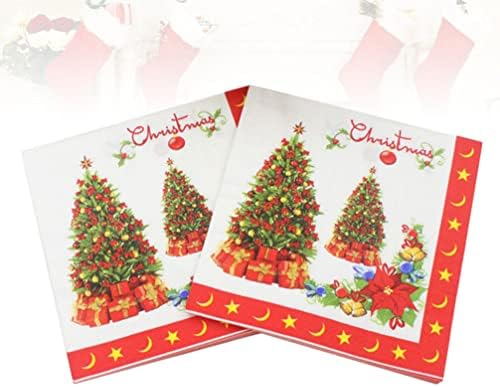 NUOBESTY 20 Adet kokteyl peçeteleri Eğlenceli Noel Tek Kullanımlık Kağıt Peçeteler Noel Tatili Akşam Yemeği Parti Malzemeleri