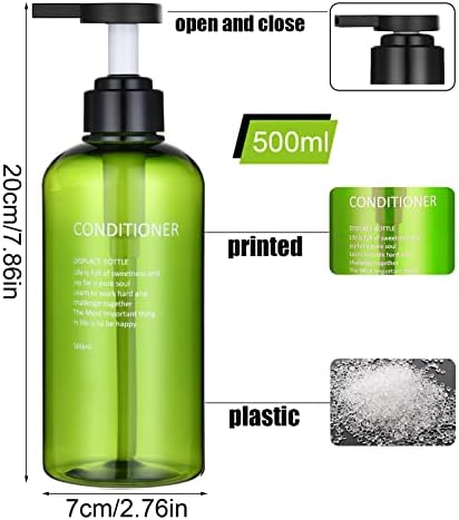 Siyah Plastik Pompalı Şampuan ve Saç Kremi Dağıtıcısı, 3 Paket Şampuan Kremi Vücut Yıkama Dağıtıcıları, 16 Oz Duş Sabunu