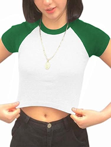 Avanova kadın Mektubu Baskı Tee Kısa Kollu Yuvarlak Boyun Slim Fit Kırpma Üst T Shirt